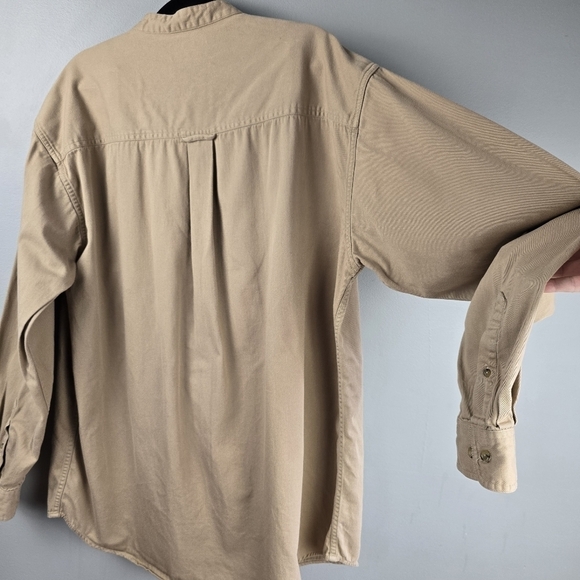 SCANDIA WOODS Vintage Heavy Work Shirt Shacket 100% Cotton Tan Mens Size XLG - Picture 8 of 13
